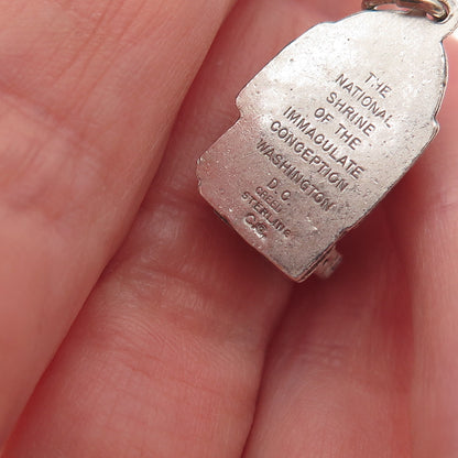Creed Sterling Silver Vintage Basilica of the National Shrine 3D Charm Pendant