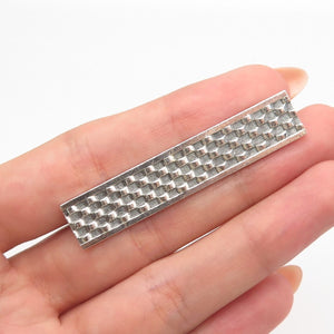 925 Sterling Silver Vintage Danecraft Textured Bar Pin Brooch