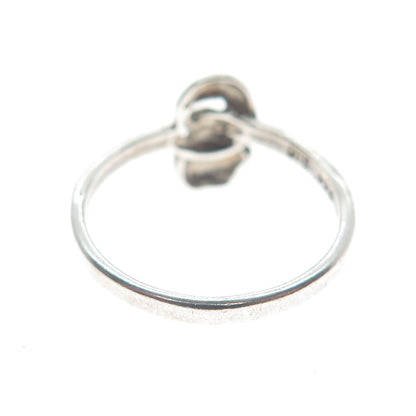 925 Sterling Silver Vintage Hook & Eye Modernist Ring Size 6
