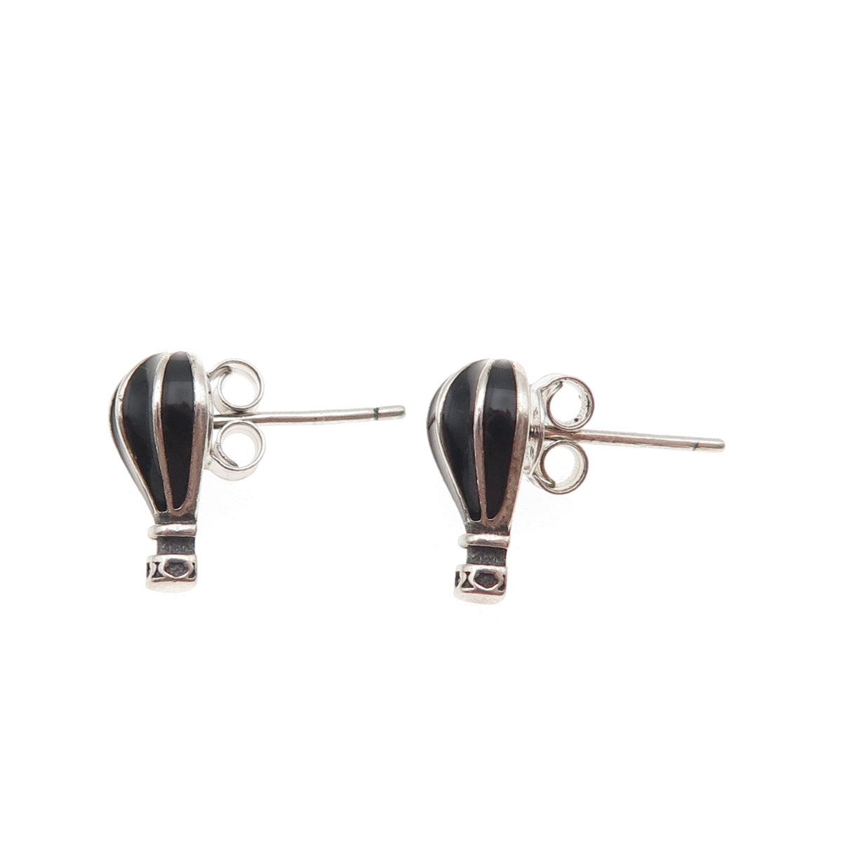 925 Sterling Silver Vintage Enamel Hot Air Balloon Stud Earrings