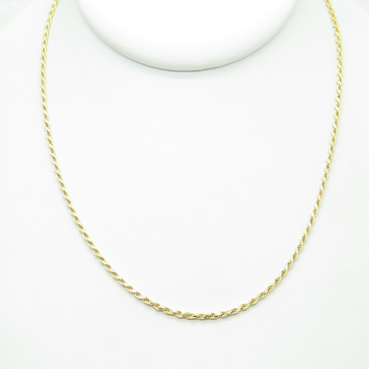 P. LUX 925 Sterling Silver Gold Plated Italy Rope Chain Necklace 16"
