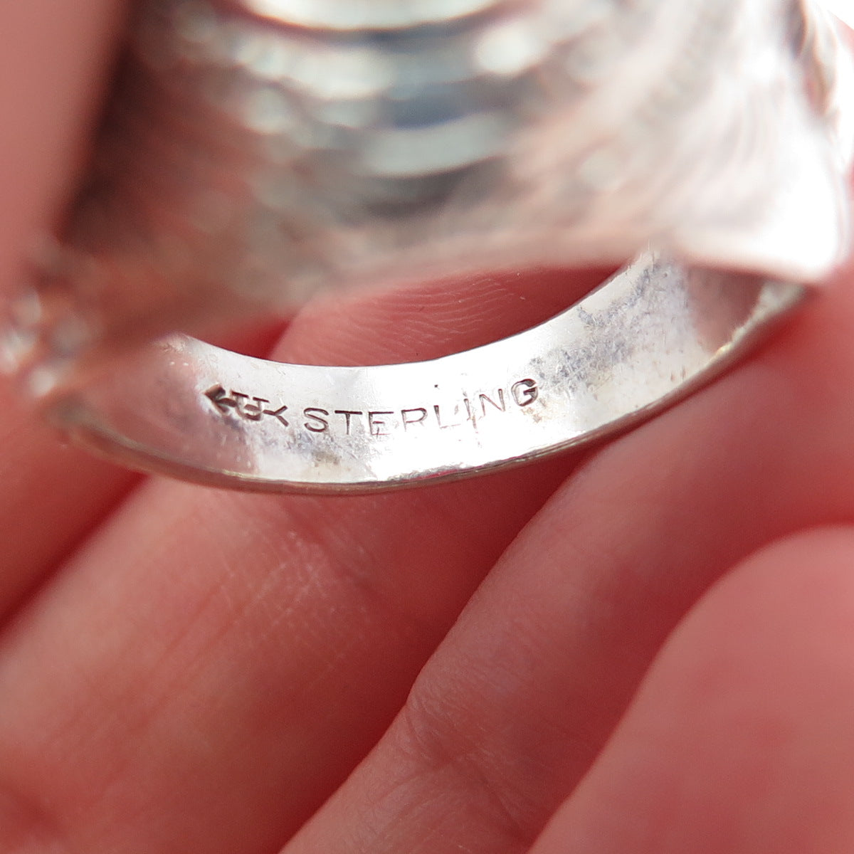 UNCAS 925 Sterling Silver Vintage Red Glass US Marines Signet Ring Size 11