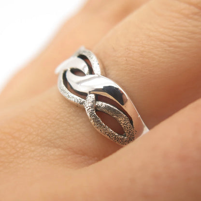925 Sterling Silver Vintage Braided Ring Size 7 3/4