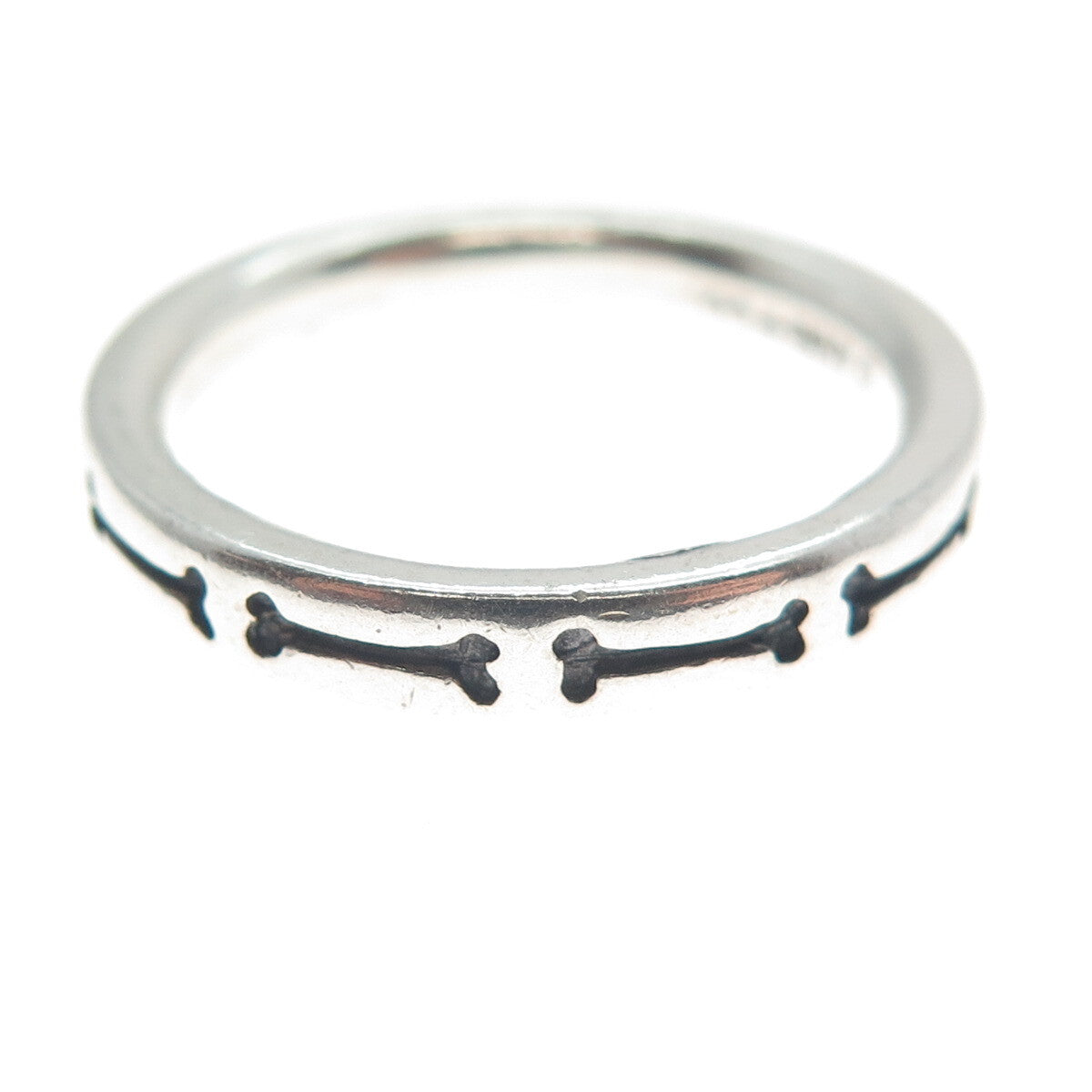 ANNI + CO. 925 Sterling Silver Vintage Dog Bone Band Ring Size 7