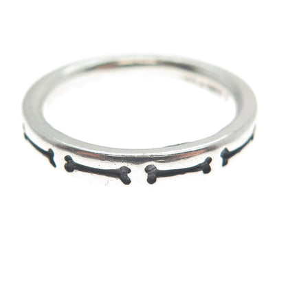 ANNI + CO. 925 Sterling Silver Vintage Dog Bone Band Ring Size 7