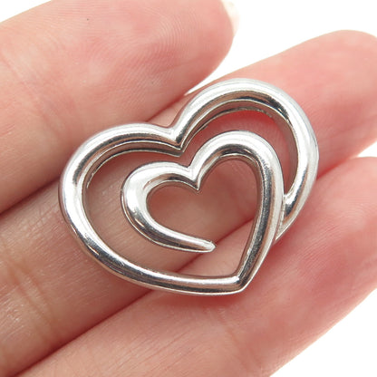 SLV SADYE L VASSIL 925 Sterling Silver Spiral Heart Slide Pendant