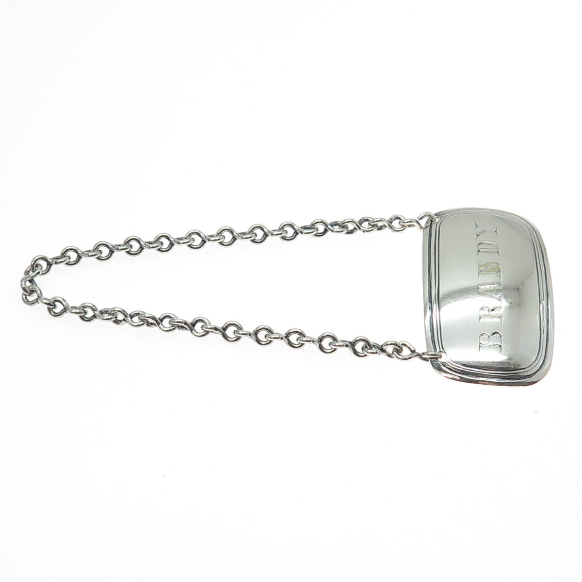 925 Sterling Silver Antique Art Deco Brandy Bottle Tag