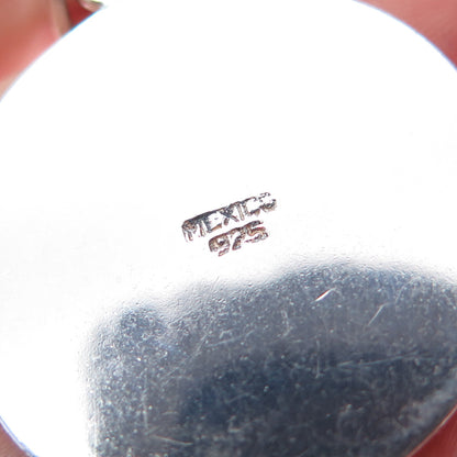 925 Sterling Silver Vintage Mexico Mayan Calendar Oxidized Charm Pendant