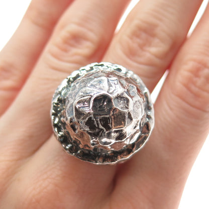 MB Margaret Bowman 925 Sterling Silver Vintage Modernist Dome Ring Size 8.75