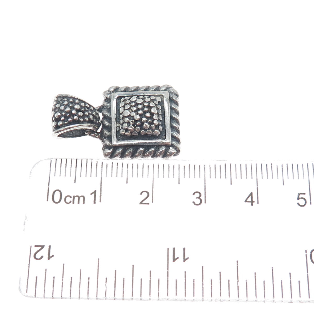 SIDNEY EVAN 925 Sterling Silver Vintage Modernist Granulated Oxidized Pendant