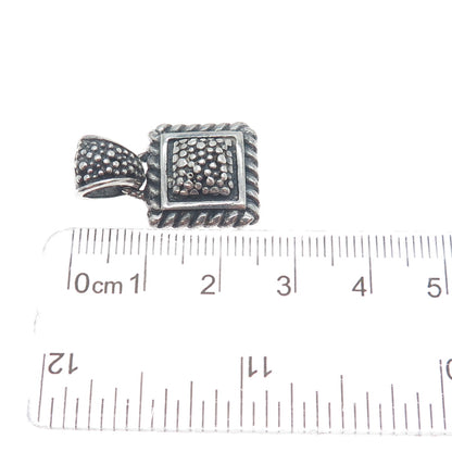 SIDNEY EVAN 925 Sterling Silver Vintage Modernist Granulated Oxidized Pendant