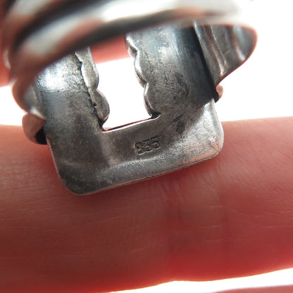835 Silver Vintage Sweden Modernist Oxidized Ring Size 6.25