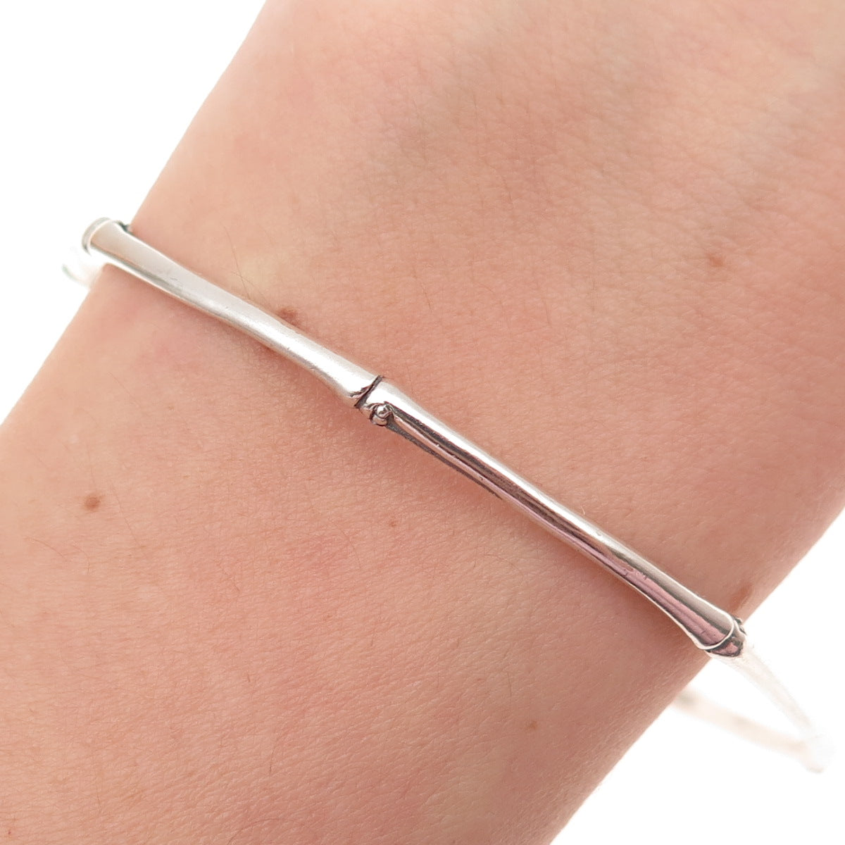 Effy BH 925 Sterling Silver Bamboo Stackable Bangle Bracelet 8.25"
