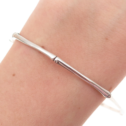 Effy BH 925 Sterling Silver Bamboo Stackable Bangle Bracelet 8.25"