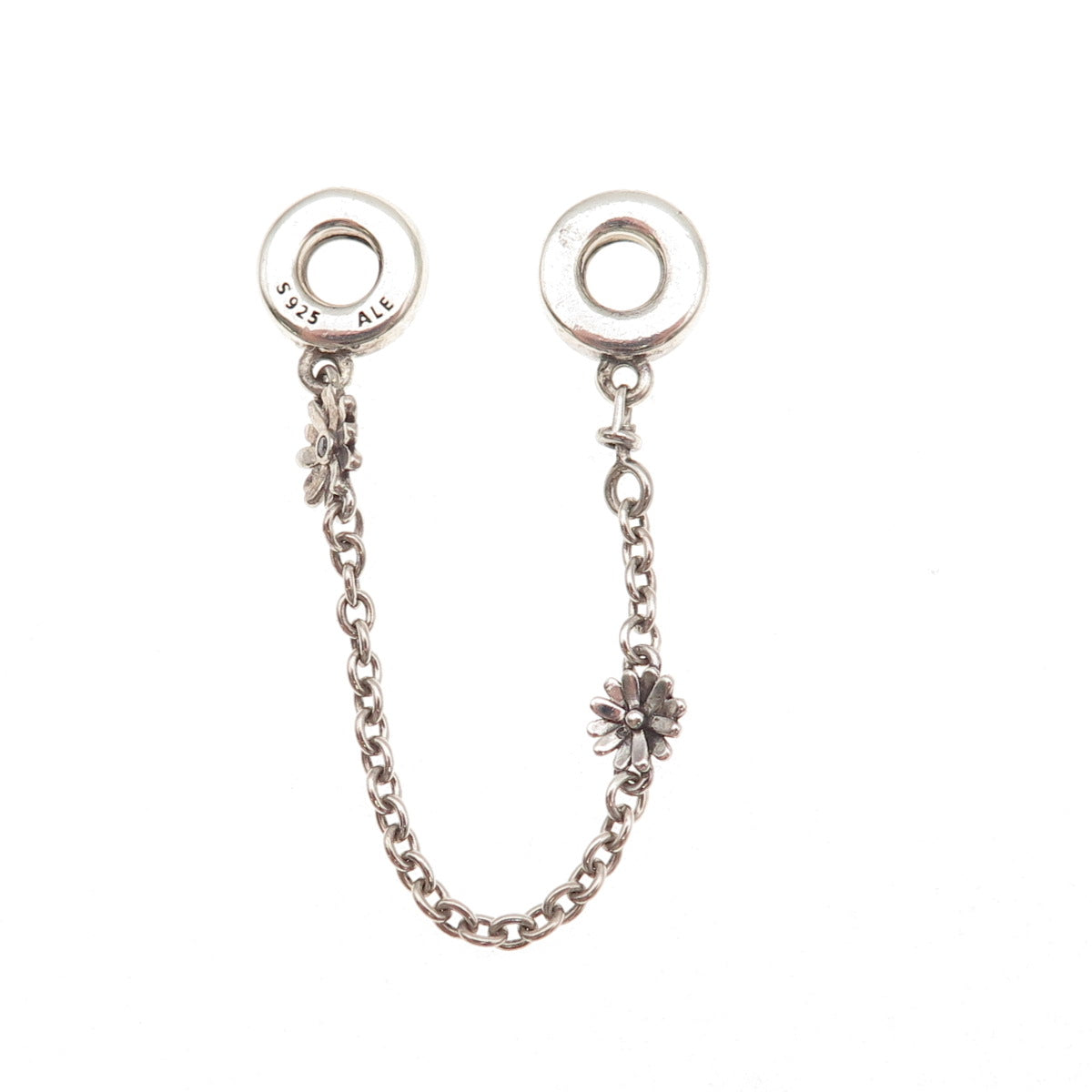 Pandora 925 Sterling Silver Daisy Flower Safety Chain Charm