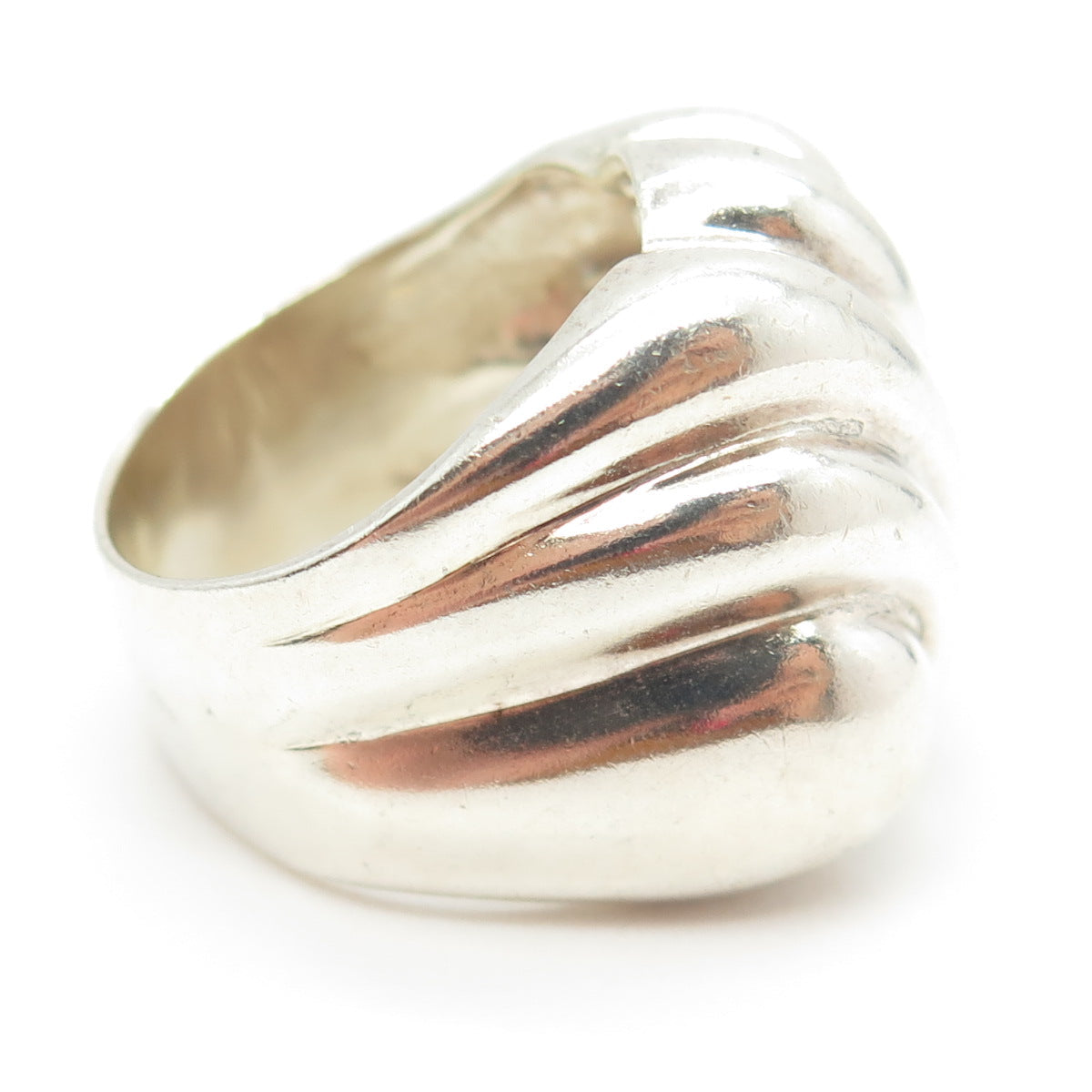 CHARLES KRYPELL 925 Sterling Silver Vintage Modernist Puffy Ring Size 9.5