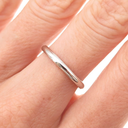925 Sterling Silver Vintage Classic Wedding Band Ring Size 6