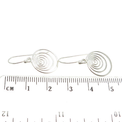 925 Sterling Silver Spiral Dangling Earrings