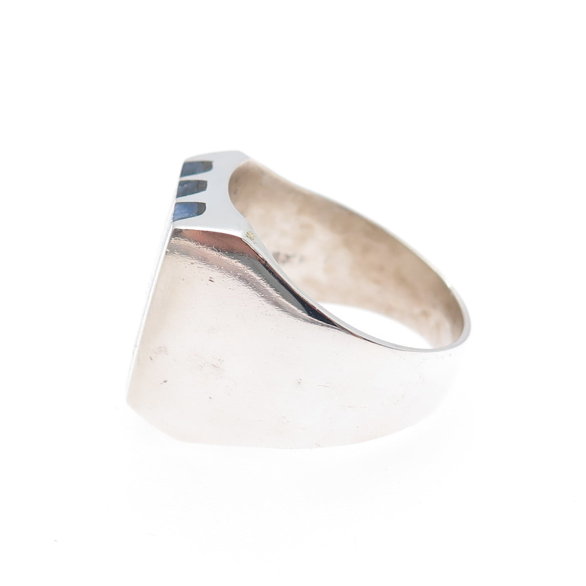 925 Sterling Silver Vintage Mexico Real Sodalite Modernist Ring Size 11