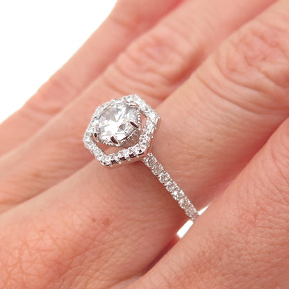 925 Sterling Silver Round-Cut C Z Engagement Size 6.25