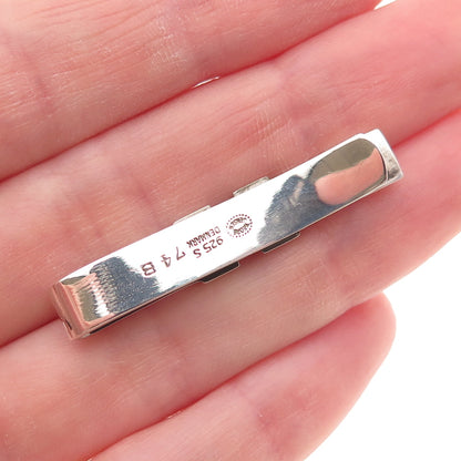 Georg Jensen 925S Sterling Silver Vintage Denmark Modernist Tie Bar Clip #74B