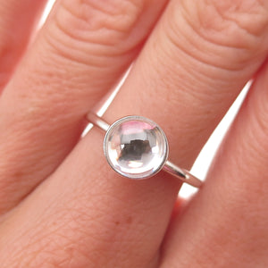 Pandora 925 Sterling Silver Clear Crystal Poetic Droplet Ring Size 6.75