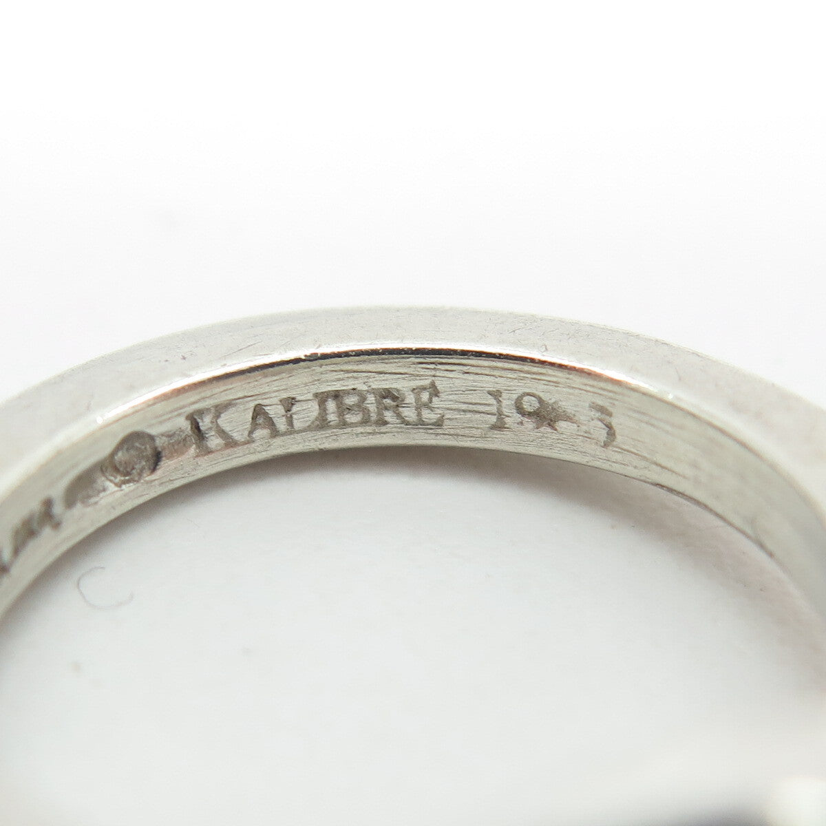 KALIBRE 925 Sterling Silver Vintage 1983 Real Black Onyx Gemstone Ring Size 6