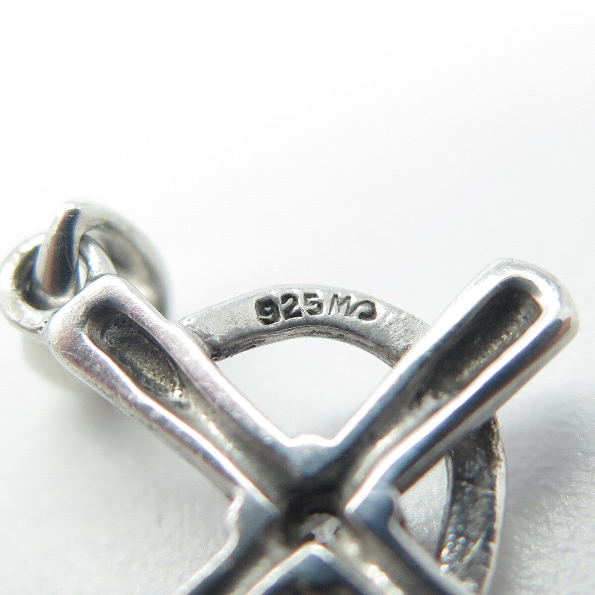 925 Sterling Silver Vintage C Z Cross Religious Pendant