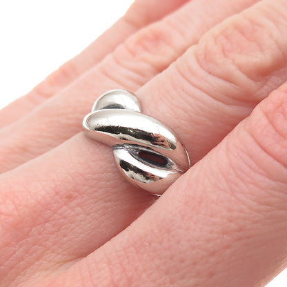 Chapal Zenray 925 Sterling Silver Vintage Modernist Twisted Oxidized Ring Size 9