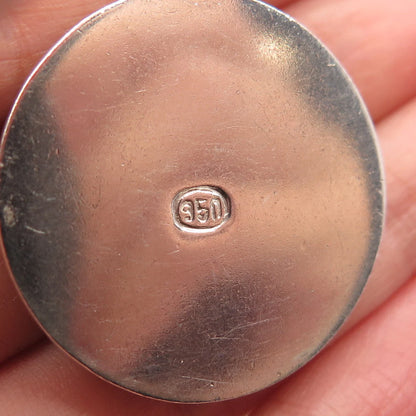 950 Silver Vintage Real Eilat Gemstone Fob Key Chain