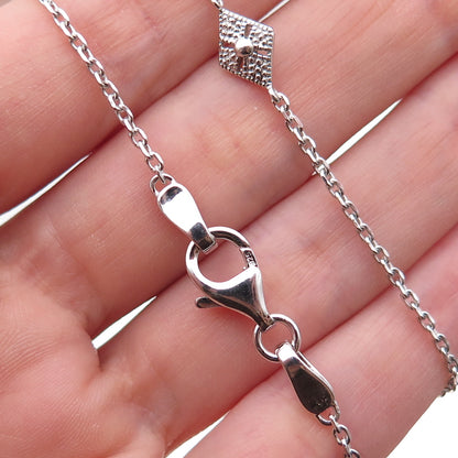 925 Sterling Silver Floral Station By The Yard Cable Chain Necklace 36"