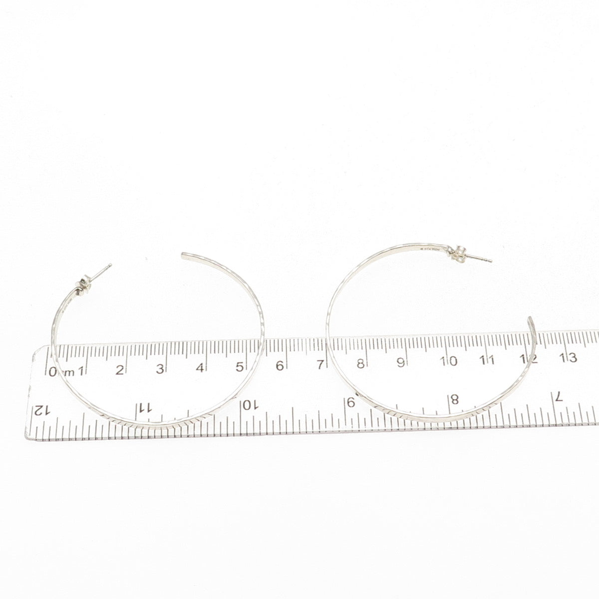 Silpada 925 Sterling Silver Vintage Hammered Large Hoop Earrings
