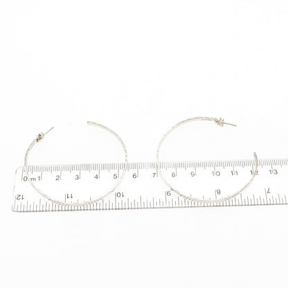 Silpada 925 Sterling Silver Vintage Hammered Large Hoop Earrings