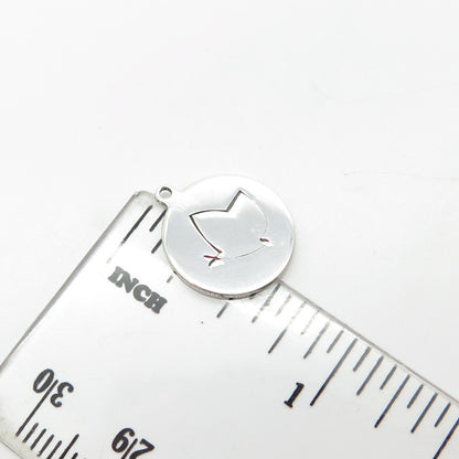 925 Sterling Silver USA Two In Town Butterfly Charm Pendant