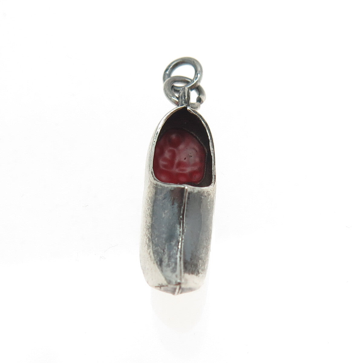 835 Silver Antique Enamel Netherlands Dutch Clog Shoe 3D Charm Pendant