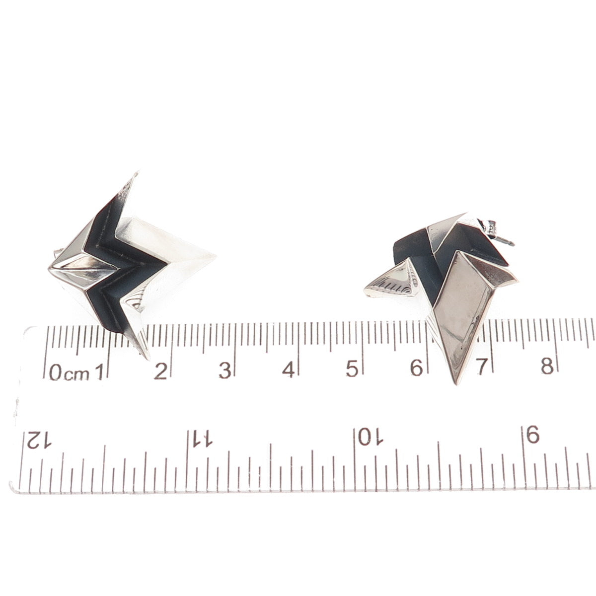 Soo Milner 925 Sterling Silver Birmingham Modernist Oxidized Earrings