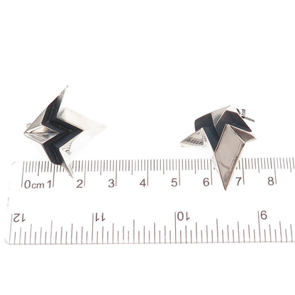 Soo Milner 925 Sterling Silver Birmingham Modernist Oxidized Earrings