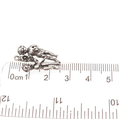 Shube 925 Sterling Silver Vintage Gemini Zodiac Sign Oxidized Charm Pendant