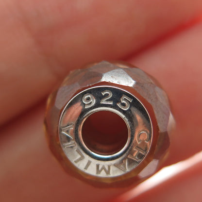 CHAMILIA 925 Sterling Silver Glass Slide Bead Charm