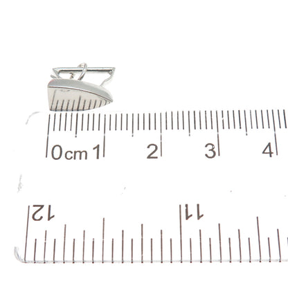 925 Sterling Silver Antique Retro Iron Oxidized Minimalist 3D Charm Pendant