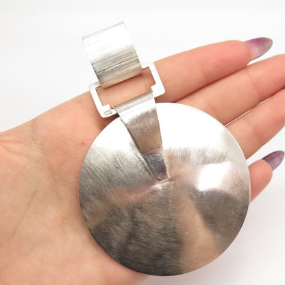 925 Sterling Silver Vintage Real Jasper Gemstone Textured Pendant