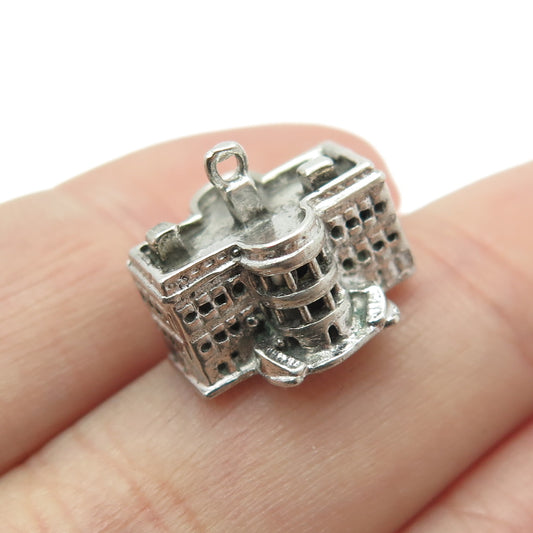 925 Sterling Silver Antique White House Washington DC Minimalist 3D Pendant