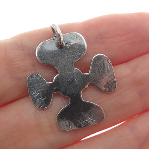 Old Pawn 925 Sterling Silver Vintage Southwestern Cross Oxidized Pendant