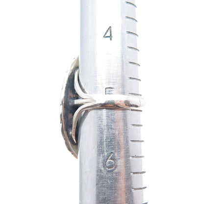 Old Pawn Sterling Silver Vintage Southwestern Kingman Turquoise Ring Size 5.25