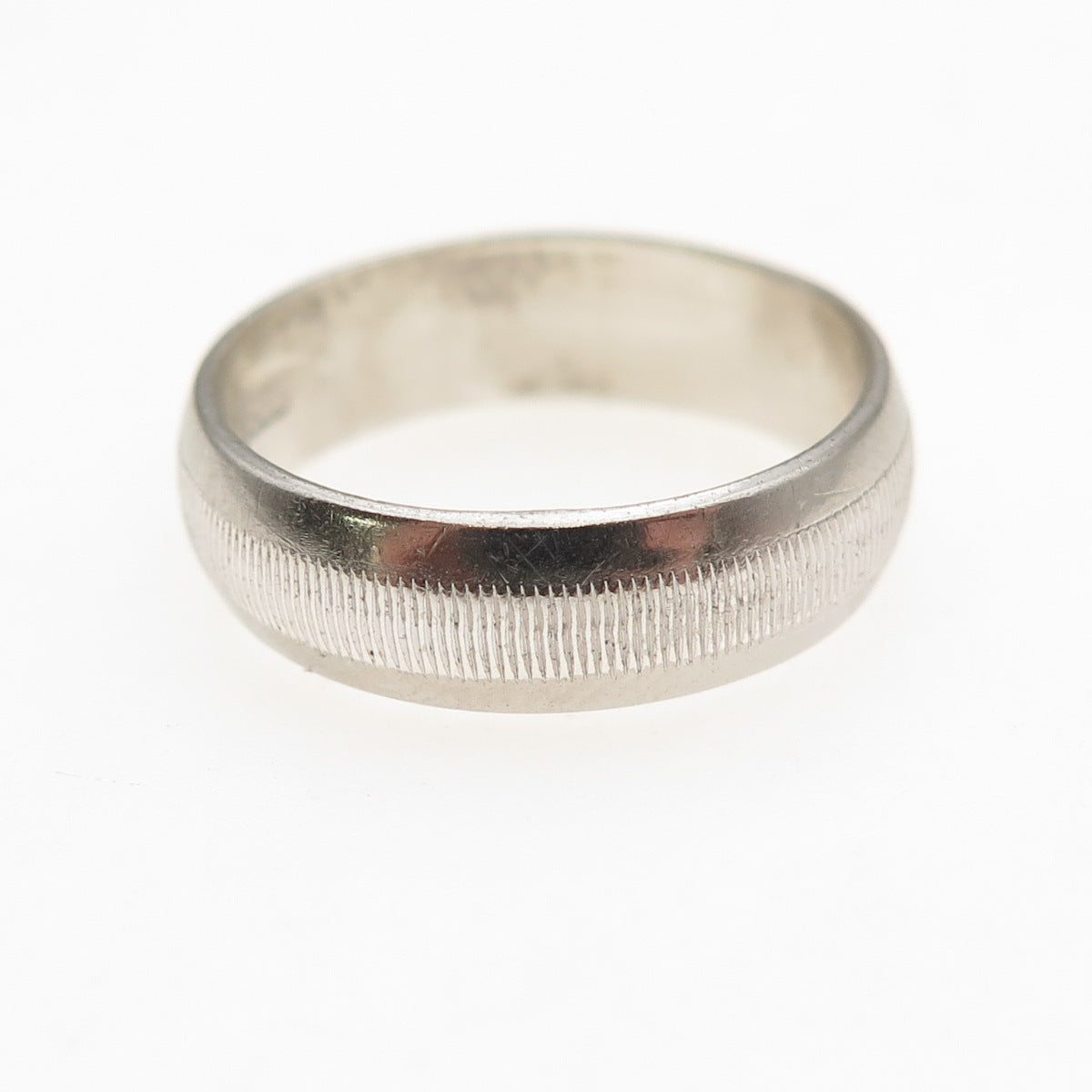 J.D. Schlang Co. 925 Sterling Silver Vintage Ribbed Wedding Band Ring Size 6