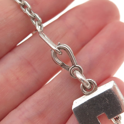 925 Sterling Silver Vintage Letter S Initial Fob Key Chain