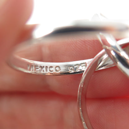 925 Sterling Silver Vintage Mexico Interlocked Trinity Band Ring Size 8