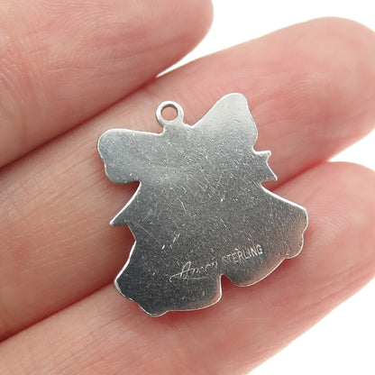 ANSON 925 Sterling Silver Vintage Christmas Bells Pendant
