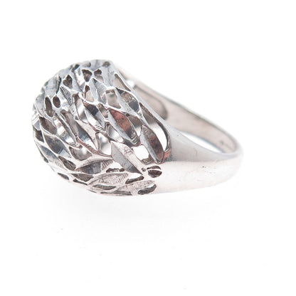 VARGAS 925 Sterling Silver Antique Art Deco Oxidized Dome Ring Size 7