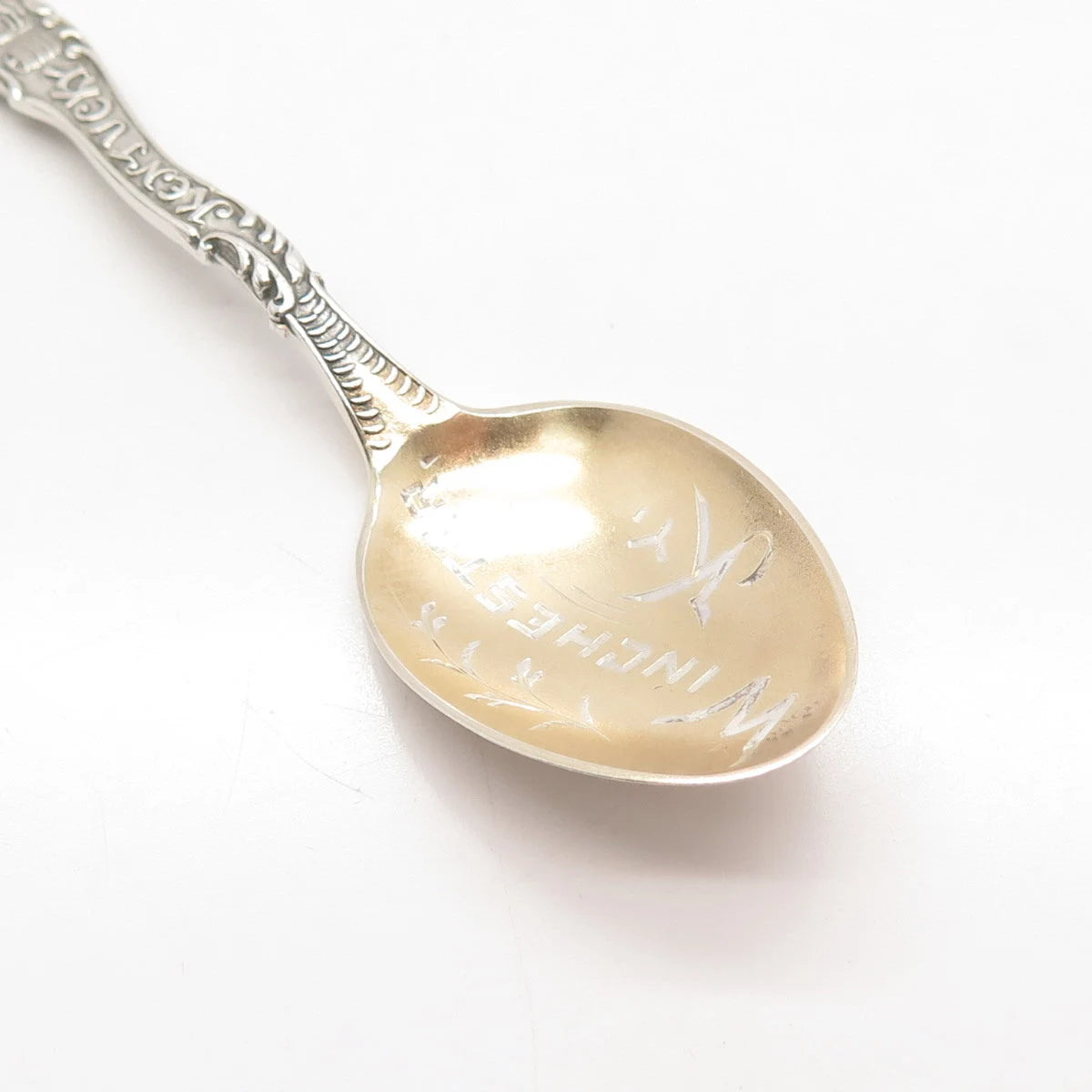925 Sterling Silver 2-Tone Vintage "Winchester / Kentucky" Ornate Spoon